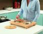 Preview: Küchenbrett HOLZ einhändig bedienbar aus Gummibaumholz Arbeitsstation