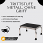 Preview: Trittstufe Metall verchromt – Tritthocker 23cm Höhe, rutschfest, 35x38cm Fläche