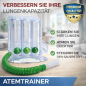 Preview: Atemtrainer 3-Kammer System – Atemgymnastik Lungentrainer blau transparent