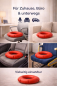 Preview: Luftkissen-Set 40 cm rot inkl. Pumpe & Einmalbezug – druckfreies Sitzen