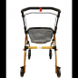 Preview: Antar AT51040(W) Rollator HOLZOPTIK braun faltbar inkl. Stoffkorb und Tablett extra leicht Gehhilfe für zu Hause Indoor