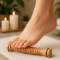 Preview: Fußmassagerolle Holz 22cm mit Rillenprofil – Massagegerät zur Fußmassage