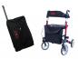 Preview: Antar Reise Rollator ROT faltbar mit Transporttasche schwarz