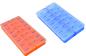 Preview: Pillendose 2-er SET 7 Tage 14 Fächer orange/blau Tablettendose