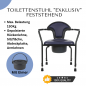 Preview: Toilettenstuhl höhenverstellbar EXKLUSIV blau mit Eimer gepolstert Senioren Pflege