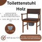 Preview: Toilettenstuhl Holz dunkel, gepolstert, mit Eimer & Deckel, Medizinprodukt**