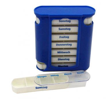 Behrend Medikamentenbox BLAU 2-er SET für eine Woche Tablettenturm Pillenbox