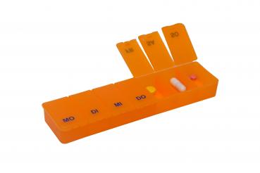 Pillendose Transparent/orangeTablettendose Pillenbox 7Tage,7Fächer