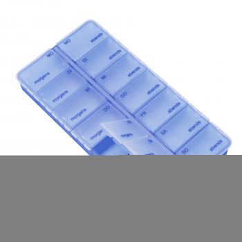 Pillendose 7 Tage 14 Fächer BLAU Tablettendose Pillenbox Dosierer
