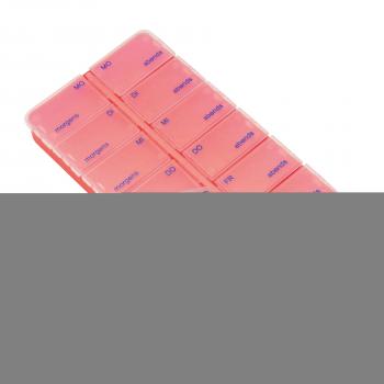 Pillendose 7 Tage 14 Fächer ROT Tablettendose Pillenbox Dosierer
