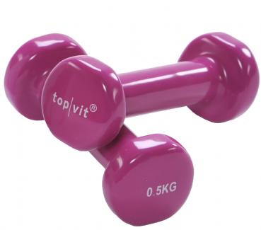 Hantel 2`er SET Kurzhantel Vinyl Pink 0,5 kg Gewichte Fitness TopVit