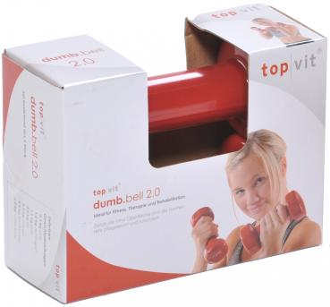 Hantel 2`er SET Kurzhantel Vinyl ROT 2,0 kg Gewichte Fitness