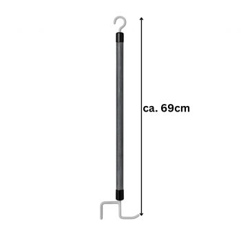 An- und Ausziehstab Deluxe 69 cm GRAU Holzstab mit Doppelhaken für Kleidung & Schuhe Anziehhilfe