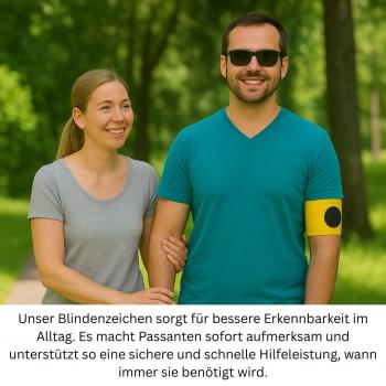 Blindenarmbinde mit Klettverschluss elastisch verstellbar 32–38 cm gelb