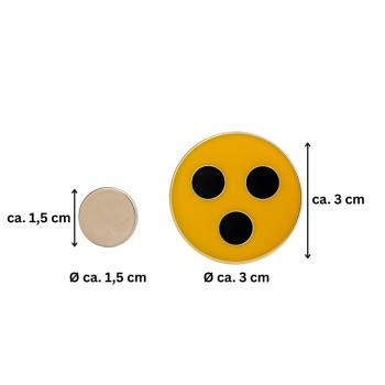 Blindenplakette mit MAGNET rund 30 mm Metall Blindensymbol Kennzeichnung