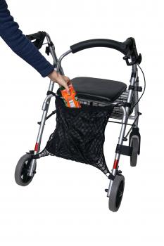 Einkaufsnetz schwarz mit Futter Rollator Rollstuhlnetz 35x35 cm 5 kg