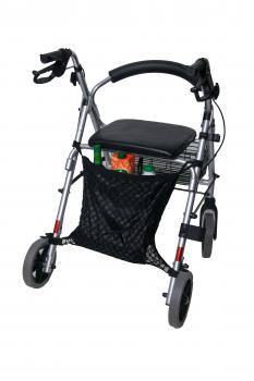 Einkaufsnetz schwarz mit Futter Rollator Rollstuhlnetz 35x35 cm 5 kg
