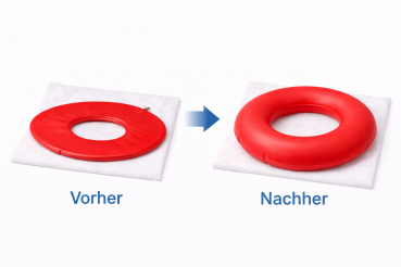 Luftkissen-Set 43 cm rot inkl. Pumpe & Einmalbezug – druckfreies Sitzen