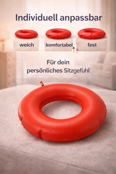 Luftkissen-Set 43 cm rot inkl. Pumpe & Einmalbezug – druckfreies Sitzen
