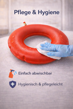 Luftkissen-Set 43 cm rot inkl. Pumpe & Einmalbezug – druckfreies Sitzen