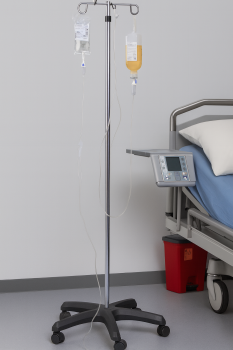 Infusionsständer auf 5 Rollen CHROM höhenverstellbar