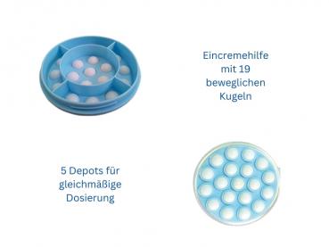 Lotion Creamer weiß-mint Eincremehilfe 19 Kugeln Massagehilfe 44 cm