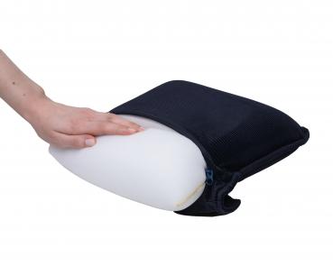 Massagekissen Vibrationsfunktion kabellos mit Batterien Körperdruck dunkelblau