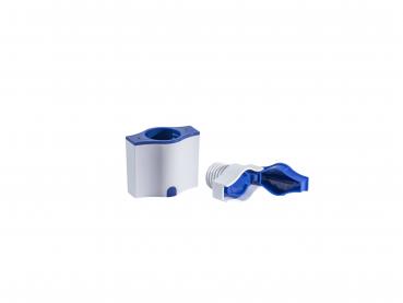 Tablettenbox MULTI  3 in 1 Tablettendose Mörser Tablettenteiler weiß/blau