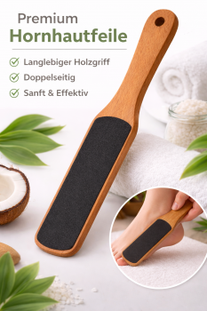 Hornhautfeile Holz eckig doppelseitig Fußfeile Profi Körnung 100/180