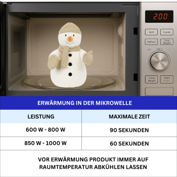 Warmies Schneemann Kuscheltier – Mikrowellen Wärmetier Lavendel Hirsekorn 23cm