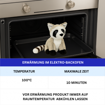 Warmies Waschbär Kuscheltier – Mikrowellen Wärmetier Lavendel Hirsekorn 26cm