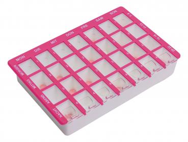 Arzneikassette ROSA Pillenbox Tablettendose 7 Tage 1 Woche