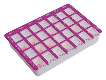 Arzneikassette VIOLETT Pillenbox Tablettendose 7 Tage 1 Woche