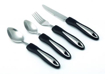 Besteck-Set CHIC 4-teilig ergonomisch schwarz-metallic Edelstahl spülmaschinenfest