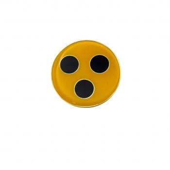 Blindenplakette rund 30 mm Metall mit Sicherheitsnadel Kennzeichnung