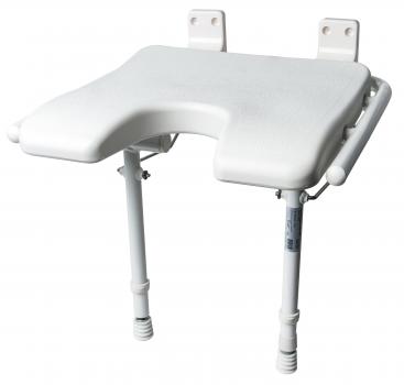 Duschklappsitz "Extra" mit Stützbein und Hygieneausschnitt