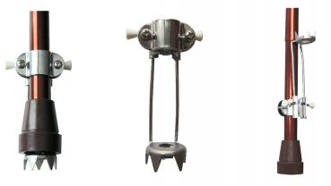 Eiskralle 2-er SET für Gehstock & Krücke – 5 Spitzen, klappbar, rutschfest