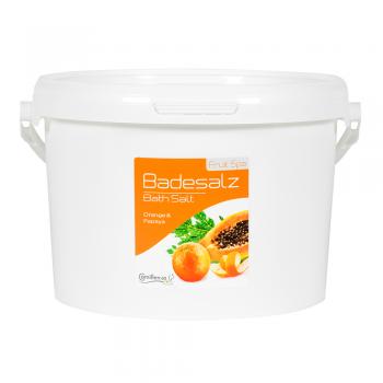 Frucht Badesalz 5000 g Eimer Fußbad ORANGE-PAPAYA erfrischend Wellness Fußpflege