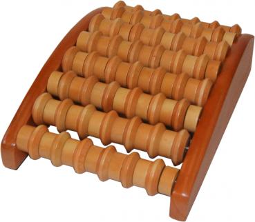 Fußmassageroller anatomisch Holz 8 Achsen Reflexzonen Massagegerät 27x20 cm