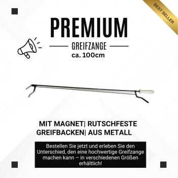 Greifzange 100 cm Metall schwarz mit Magnet CE Medizinprodukt leicht & präzise