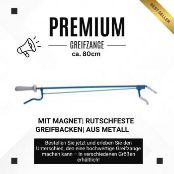 Greifzange 80 cm Metall blau mit Magnet CE Medizinprodukt leicht & präzise