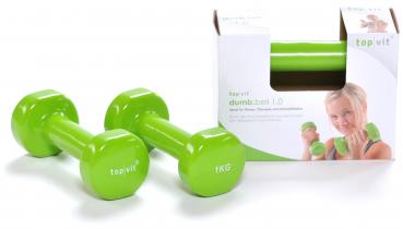 Hantel 2`er SET Kurzhantel Vinyl GRÜN 1,0 kg Gewichte Fitness