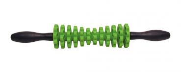 Massagerolle mit Griff verstellbar 12 Ringe Faszienmassage 43 cm schwarz/grün