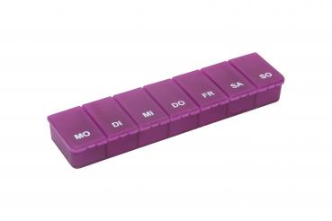 Pillendose Transparent/Violett Tablettendose Pillenbox 7 Tage,7 Fächer
