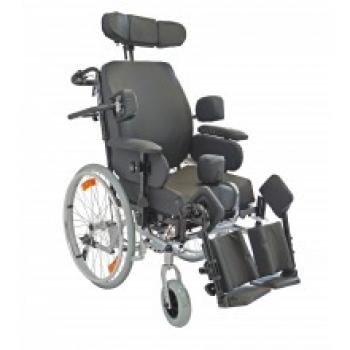 Rollstuhl TMM 56 cm Multifunktionsrollstuhl mit Kippschutz silber TB