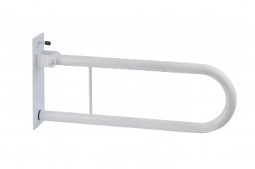 Sicherheits-Stützklappgriff 85 cm WEIß Edelstahl 130 kg Medizinprodukt
