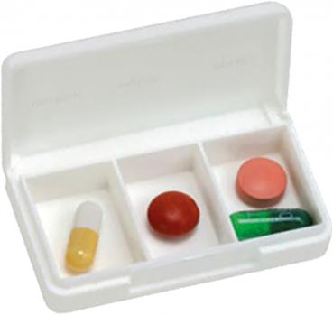Tablettendose, klein, 3-Fächer