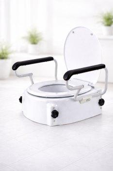 Toilettensitzerhöhung TSE höhenverstellbar mit Armlehnen bis 130 kg