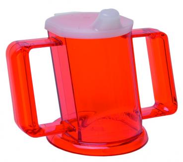 Trinkbecher HANDYCUP rot-transparent