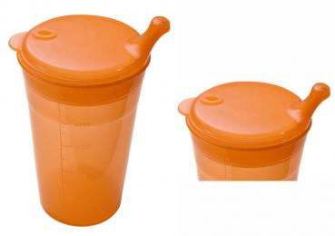 Trinkbecher-Set Tee und Brei, kurzes Mundstück, orange